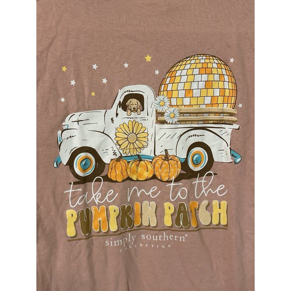 NWT Simply Southern "Take Me to the Pumpkin Patch" long sleeve T-shirt Woman Lg